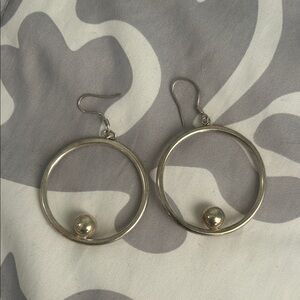 Chic Silver Hoop Earrings with Sphere
